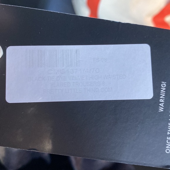 Black Tie Dye Velvet High Waisted Flared Pants - Picture 4 of 5